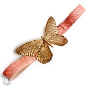 Christopher Ross Butterfly Belt Buckle Massive 8in L with Snakeskin Strap 1980s